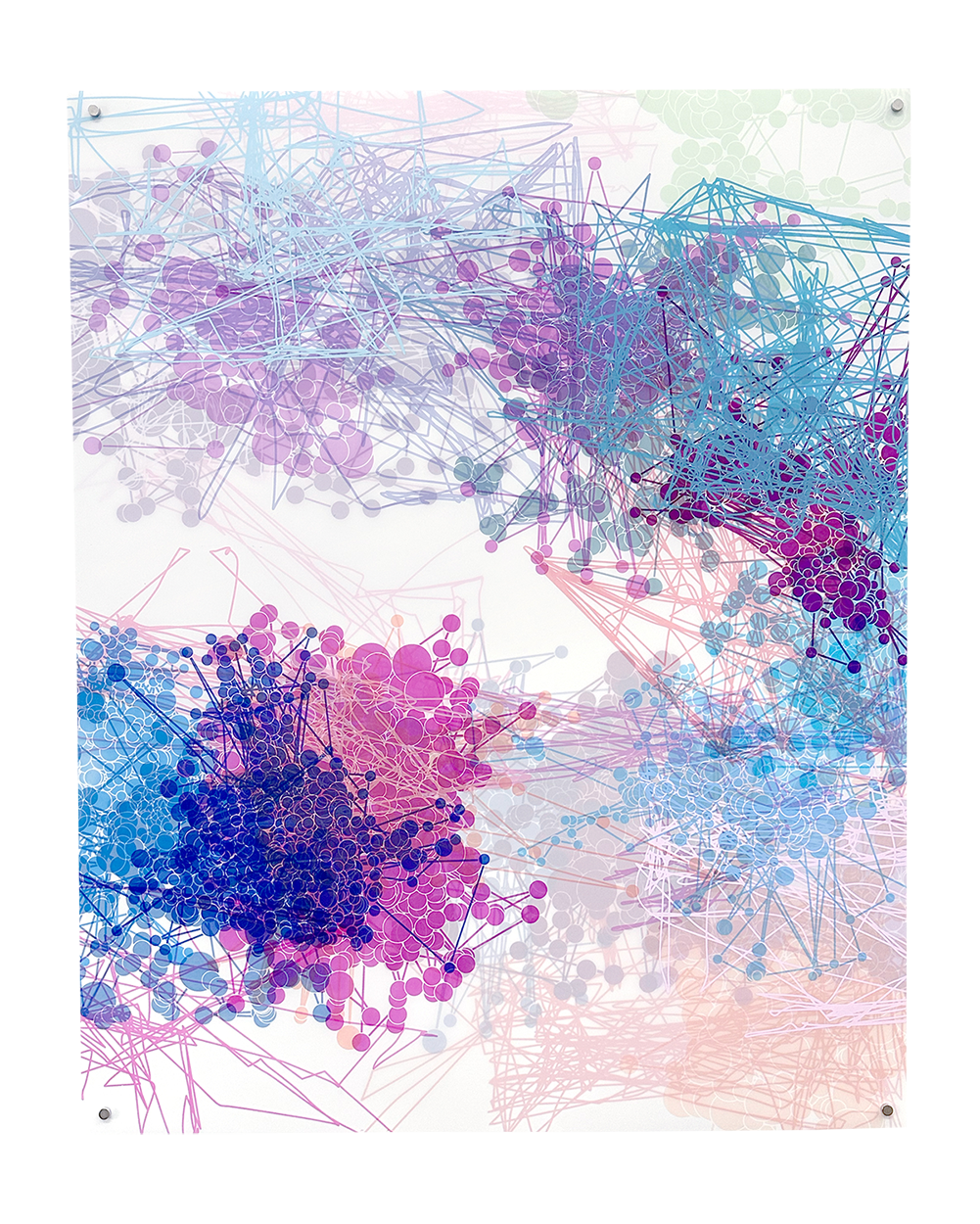 ”Clusters of Similar Trajectories” Bits of Information,  screenprint non-edition, 24” x 30”, 2023