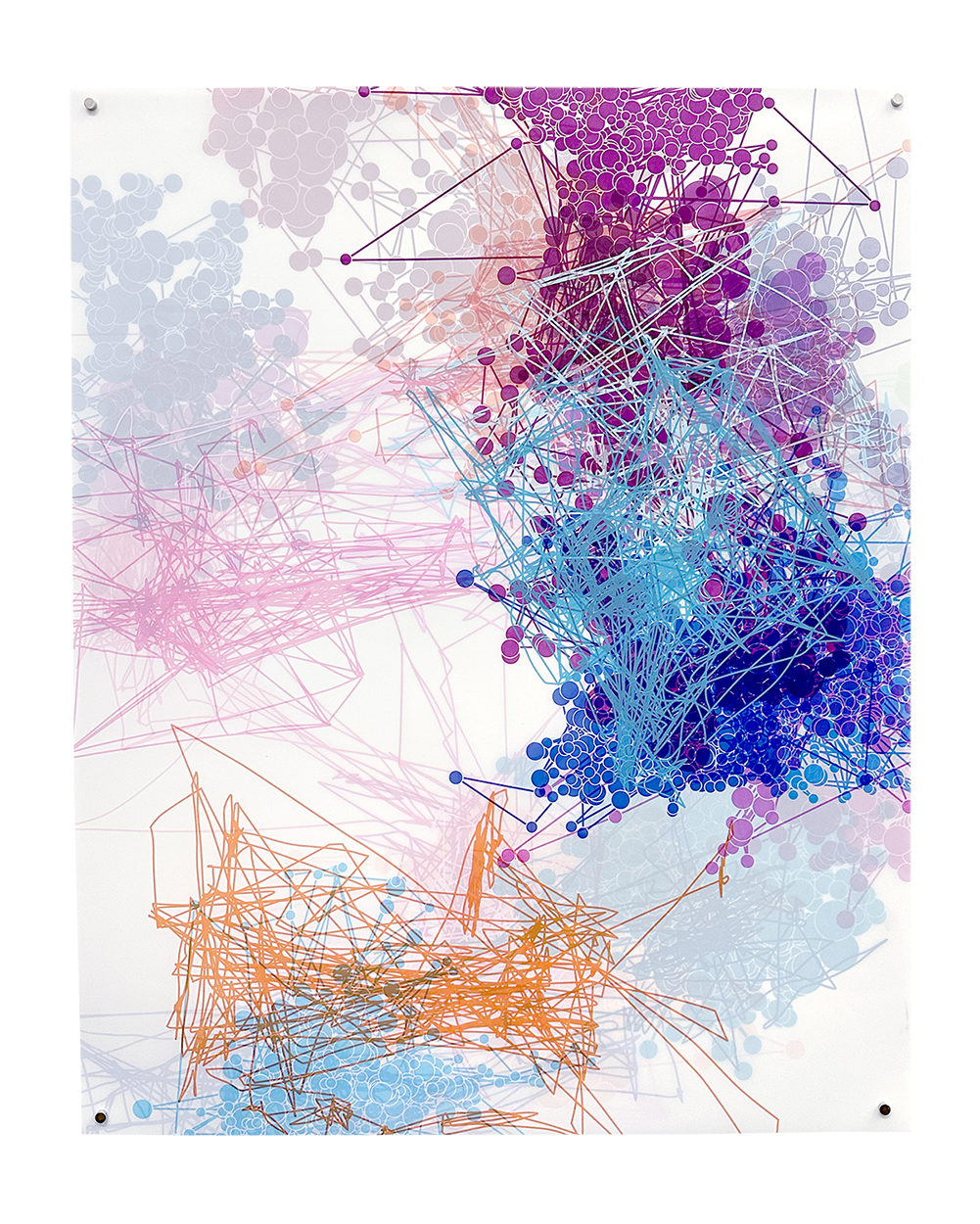 ”Fixating on Areas of Interest” Bits of Information,  screenprint non-edition, 24” x 30”, 2023
