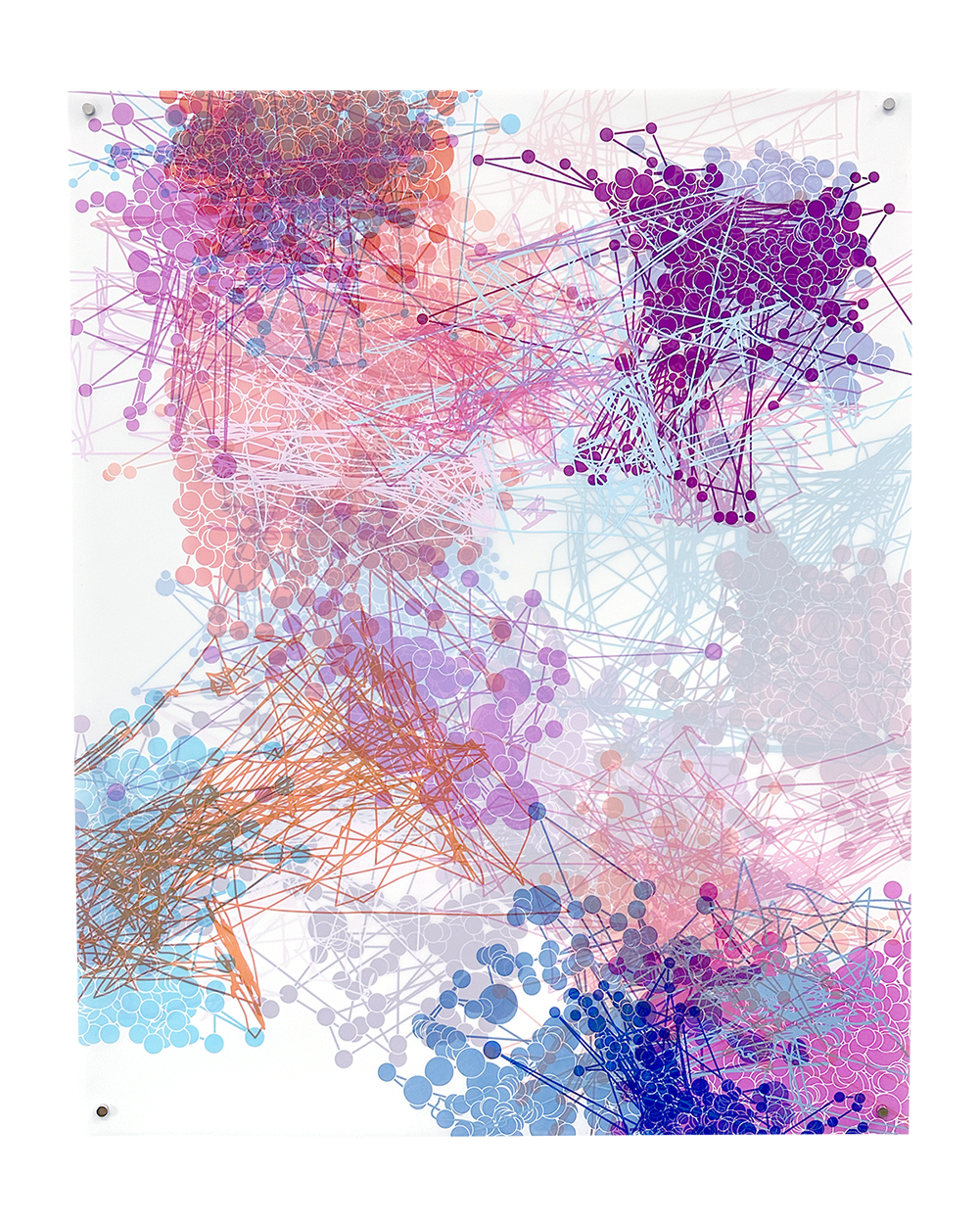 ”Frequently Traversed Paths” Bits of Information,  screenprint non-edition, 24” x 30”, 2023