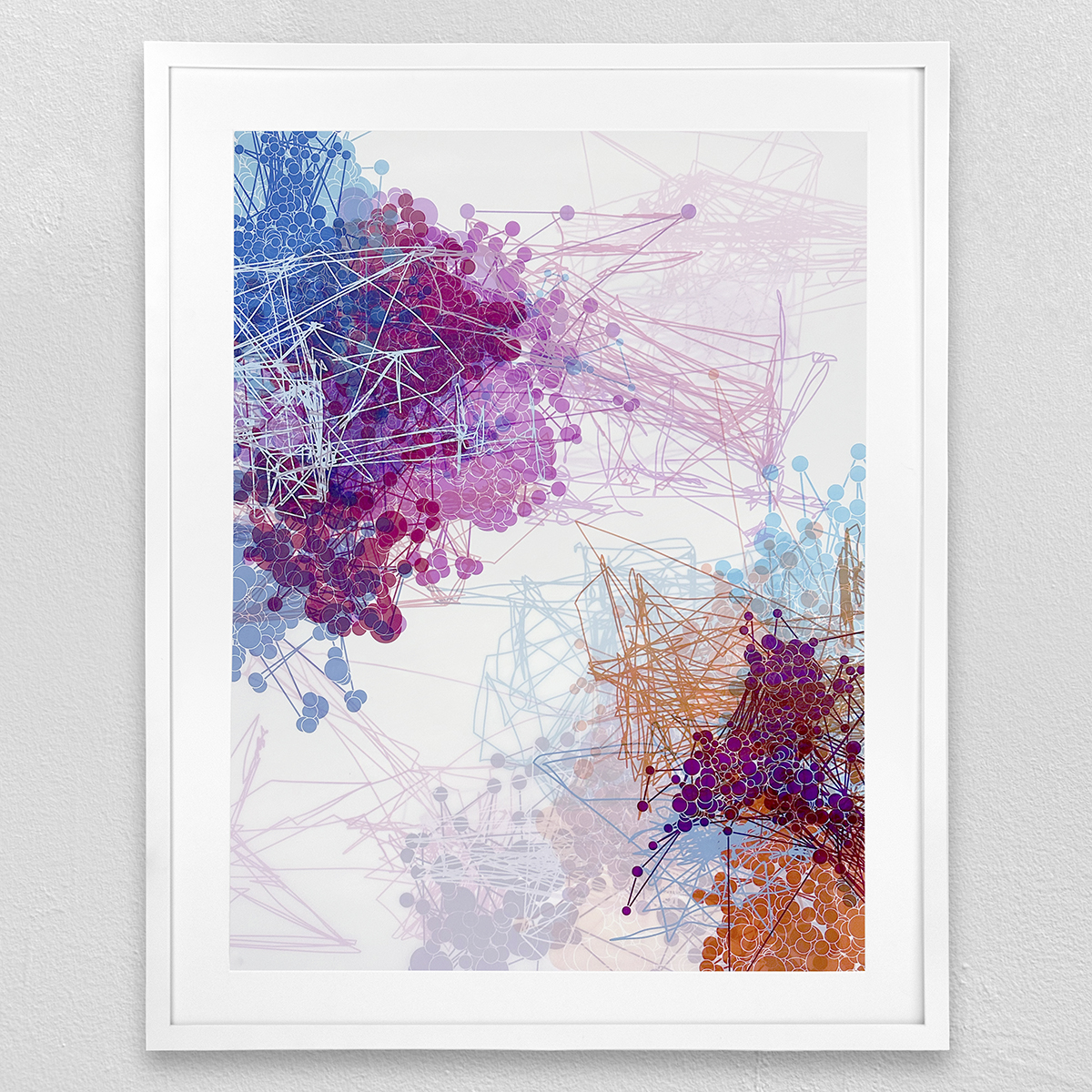 ”Gaze Direction Over Time” Bits of Information,  screenprint non-edition, 24” x 30”, 2023