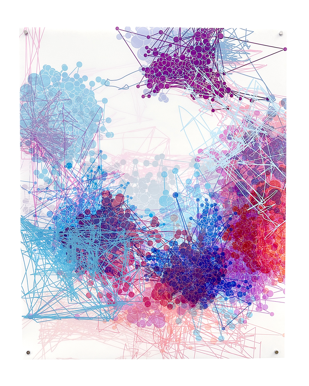 ”Movement Plots” Bits of Information,  screenprint non-edition, 24” x 30”, 2023
