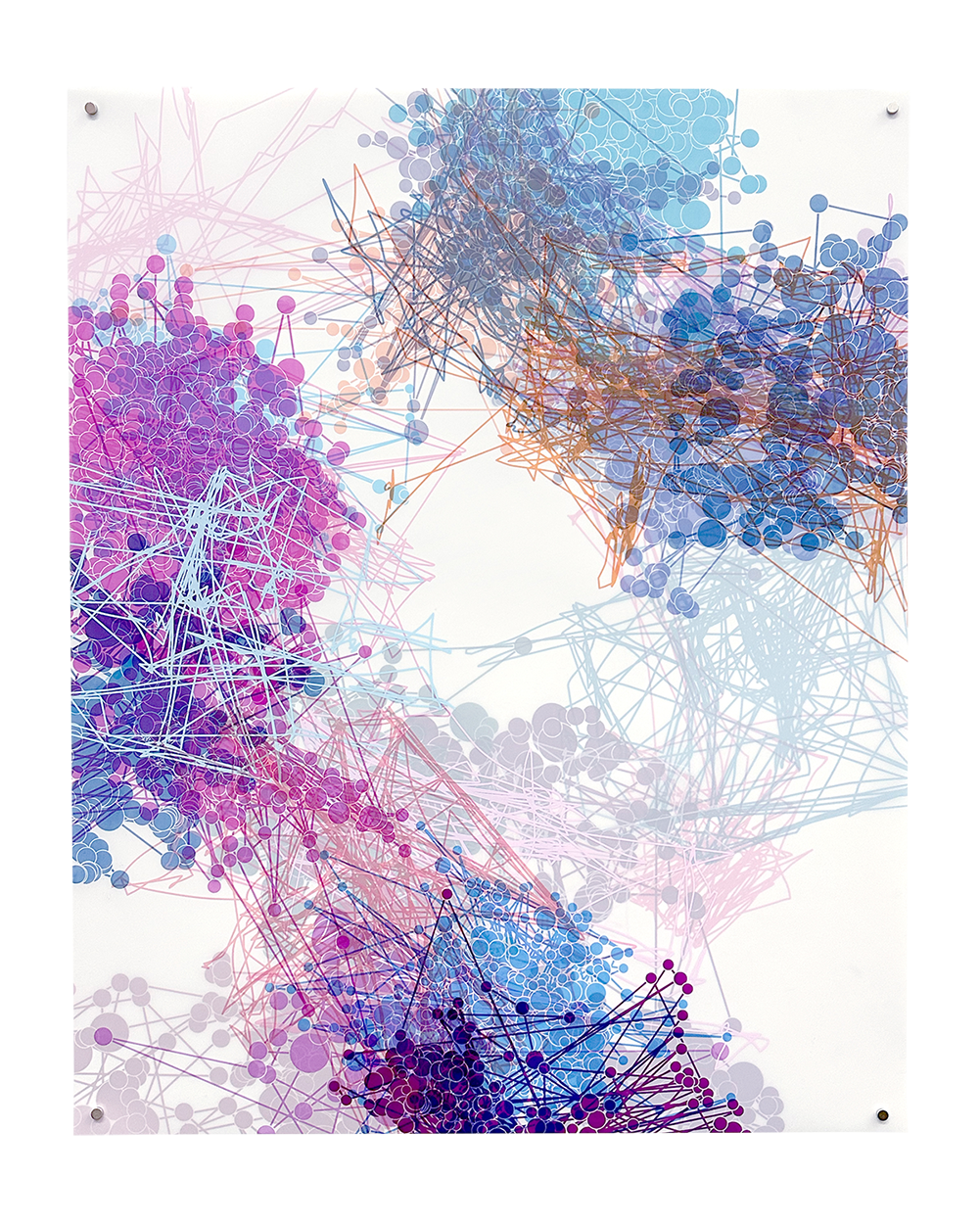 ”Polar Angle Plots” Bits of Information,  screenprint non-edition, 24” x 30”, 2023