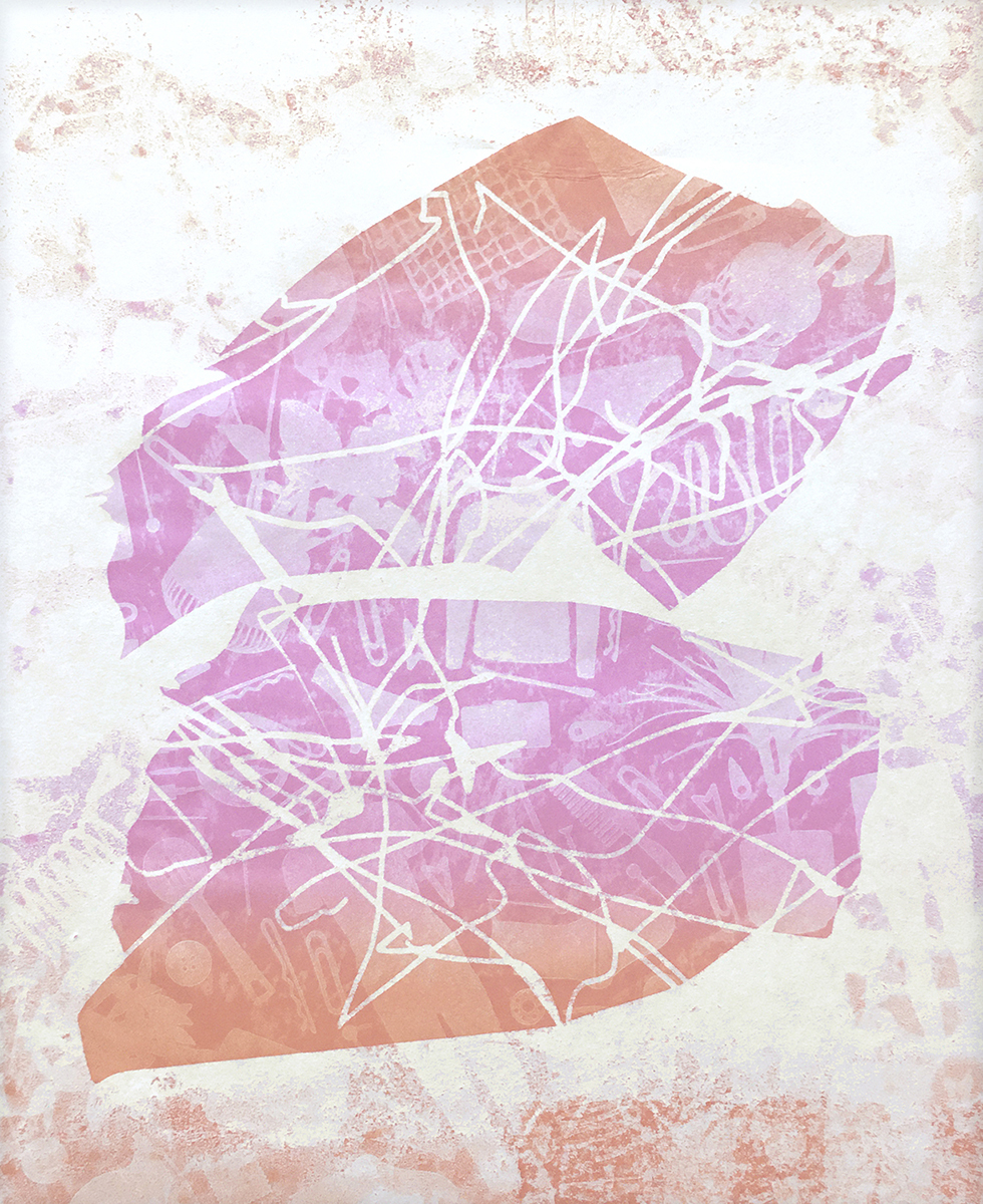 “Between a Rock and Cyberspace” computer mouse movement tracking, laser-cut woodblocks, pressure-prints 16” x 20”, 2022