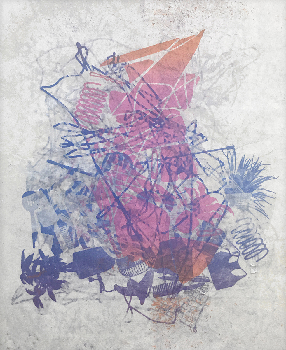 “Return Shipping” computer mouse movement tracking, laser-cut woodblocks, pressure-prints 16” x 20”, 2022